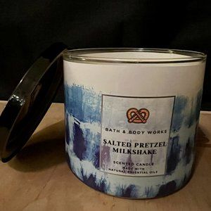 Salted Pretzel Milkshake 3-Wick Candle Bath and Body Works BBW NWT